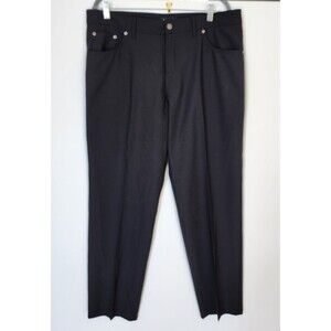 St. Croix Men’s Dress Pants Black Size 38 Made in Italy Wool Blend Microfiber...